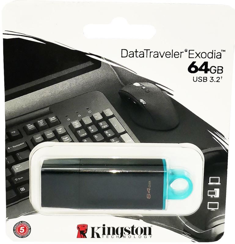 Memorie USB 3.2 / 3.1 / 3.0 / 2.0 Kingston, 64GB, DataTraveler, Black