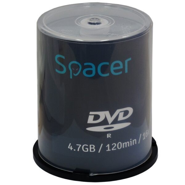 SPACER' DVD-R 4,7GB, non-printable, pachet 100 discuri