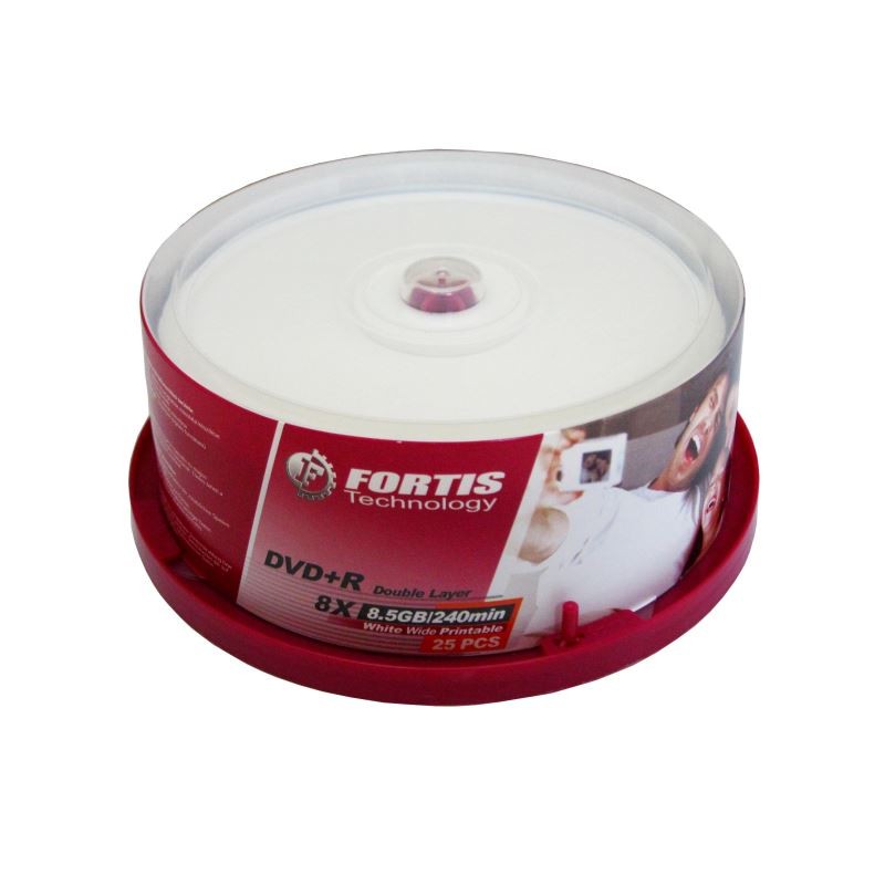 DVD+R Fortis Double Layer printabil, 8.5GB, 8x, 25 buc