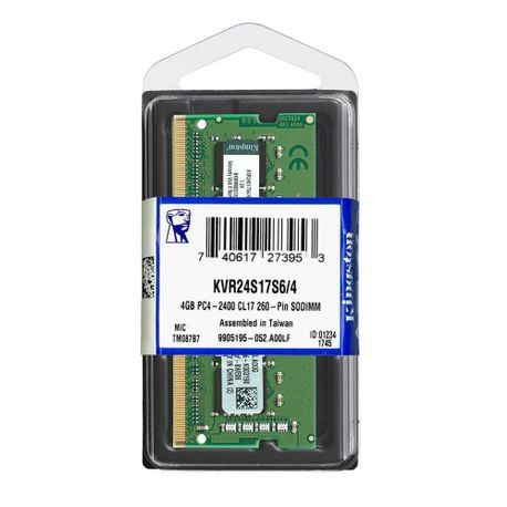 Memorie RAM notebook Kingston, SODIMM, DDR4, 4B, 2400MHz, CL17, 1.2V, NON-ECC