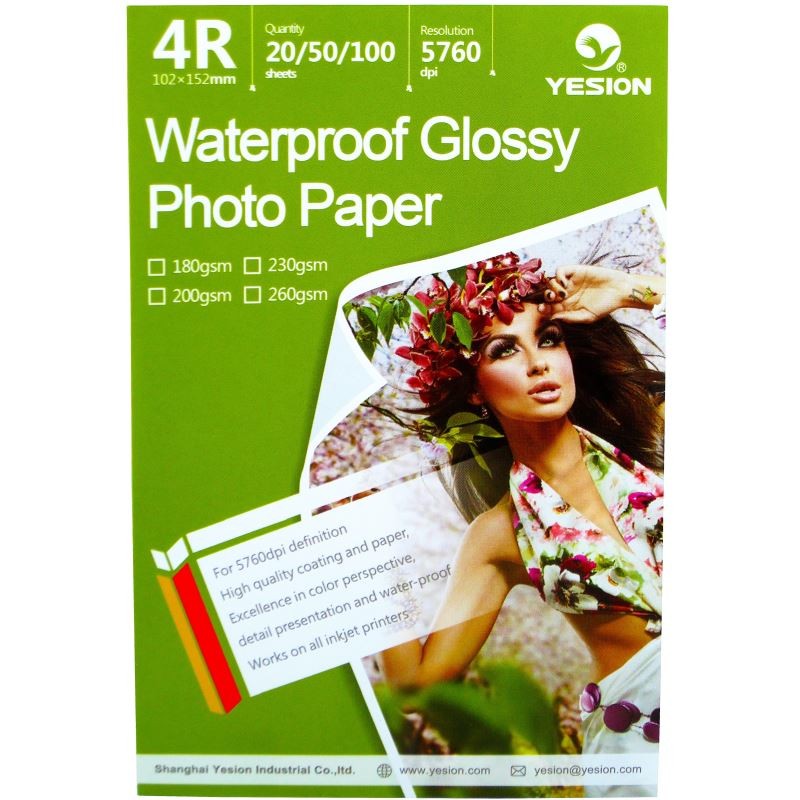Hartie foto Yesion Waterproof Glossy 4R, 200 g/mp, 20 coli/pachet