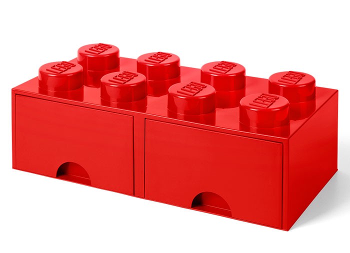 Cutie depozitare LEGO 2x4 cu sertare, rosu (40061730)