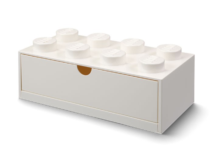 Sertar de birou LEGO 2x4 alb