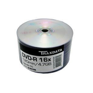 DVD-R Traxdata non-printable, 4.7GB, 16x, pachet 50 discuri
