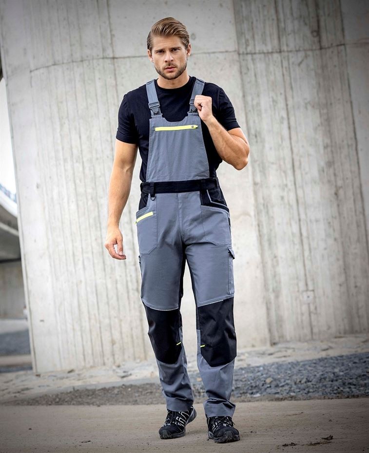 Pantaloni de lucru cu pieptar 4Xstretch H6098 GRI