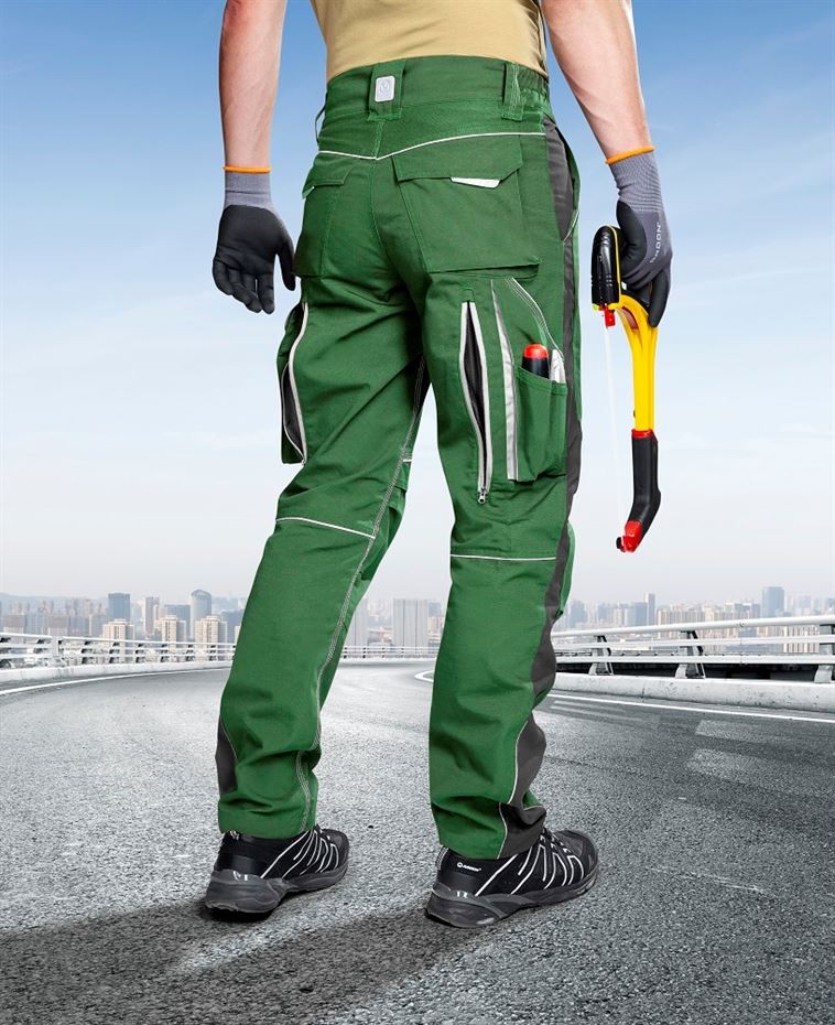 Pantaloni de lucru URBAN + verde H6442 in talie