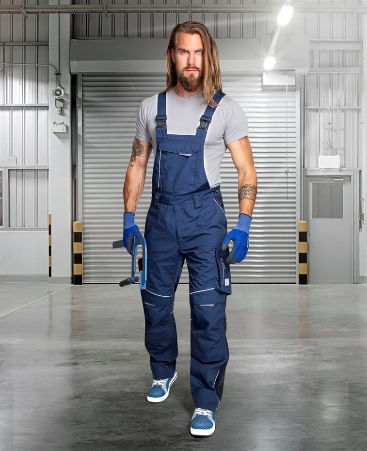 Pantaloni de lucru cu pieptar URBAN albastru închis H6477