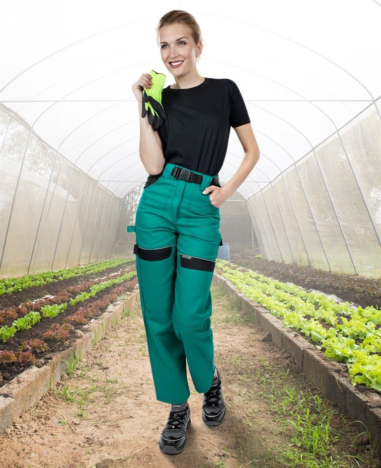 Pantaloni de lucru PROFESIONALI COOL TREND WOMAN verde-negru H8194 