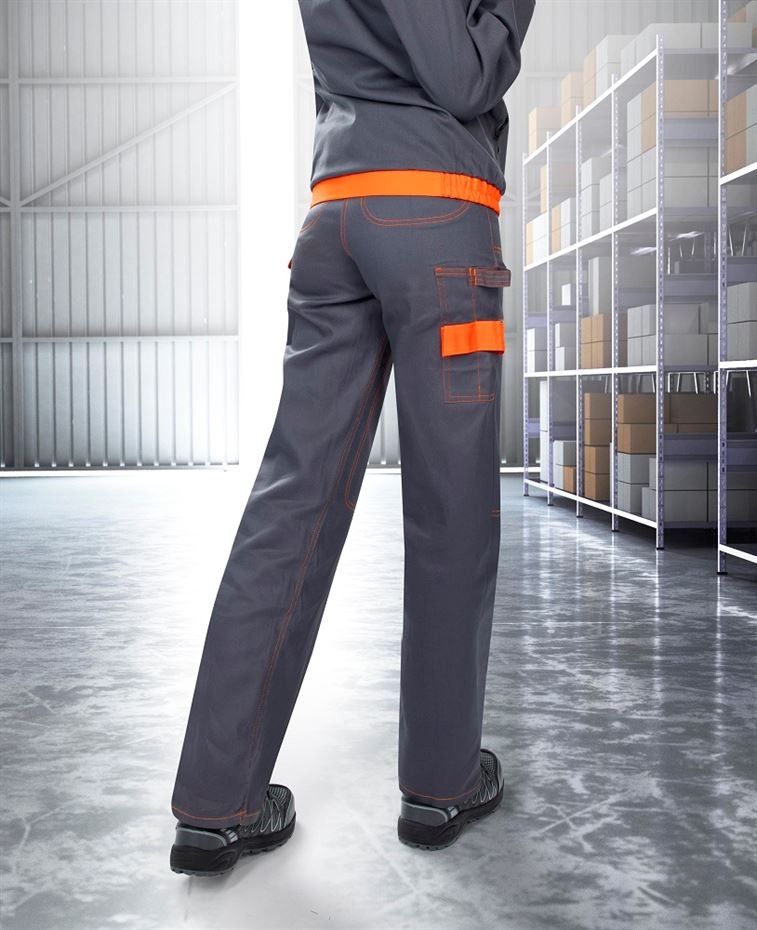 Pantaloni de lucru PROFESIONALI COOL TREND WOMAN gri-portocaliu H9101 