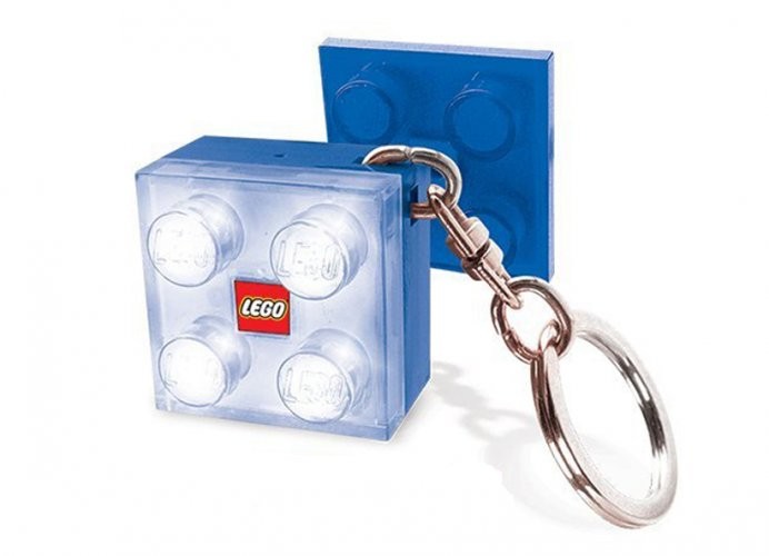 Breloc cu lanterna LEGO caramida 2x2 albastra (LGL-KE3W-B)