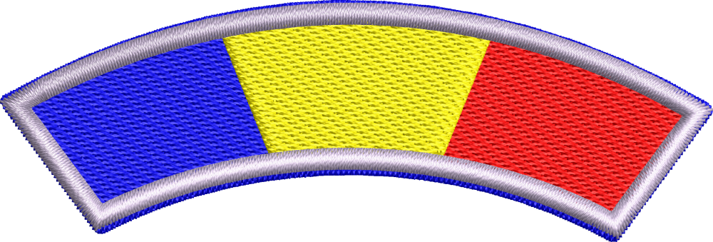 Tricolor semiarcuit politia de frontiera romana IGPFR ( CHENAR BRODAT CU ATA METALIZATA ARGINTIE )
