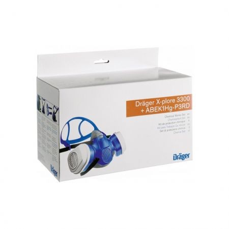 Set pentru lucratori in domeniul chimic  - Semimasca tip  X-plore 3300 cu 2 filtre tip ABEK1Hg-P3 