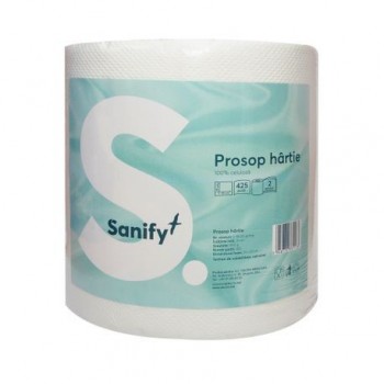 Prosop hartie Sanify, derulare centrala, 2 straturi, 900 gr