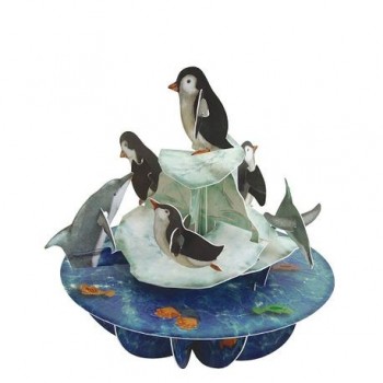 Felicitare 3D Pirouettes, pinguini