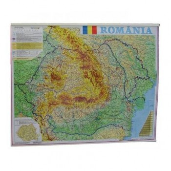 Harta Romania fizico-geografica si administrativac 100 x 140 cm