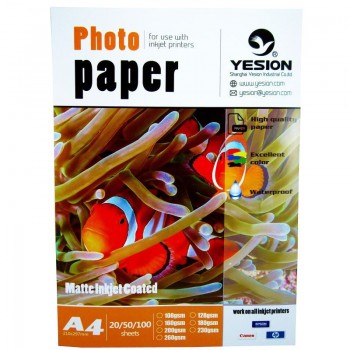 Hartie foto Yesion Matte A4, 180 g/mp, 50 coli/pachet