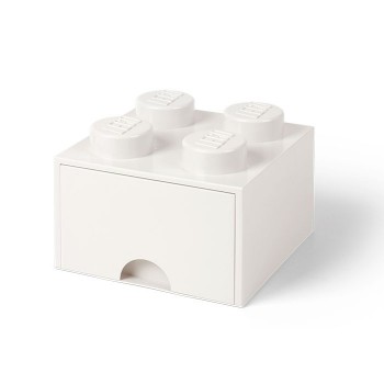 Cutie depozitare LEGO 2x2 cu sertar, alb (40051735)