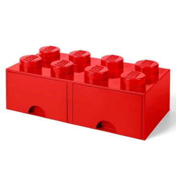 Cutie depozitare LEGO 2x4 cu sertare, rosu (40061730)