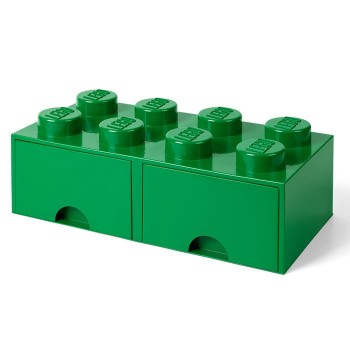 Cutie depozitare LEGO 2x4 cu sertare, verde (40061734)