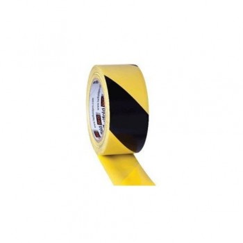 Banda adeziva Tarifold, pentru marcaj, 150 microni, 50 mm x 33 m, adeziv PVC, galben/negru