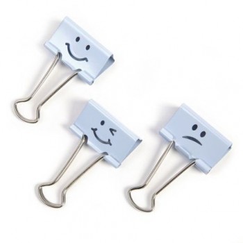 Clipsuri metalice Rapesco Emoji, 32 mm, bleu, 20 bucati/set