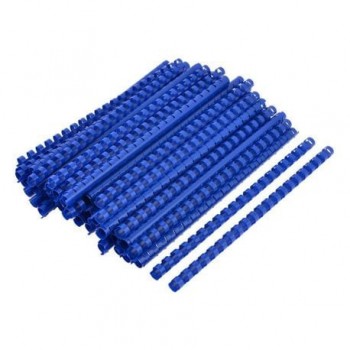 Spire de plastic Fellowes, 14 mm, 100 bucati/set, albastru
