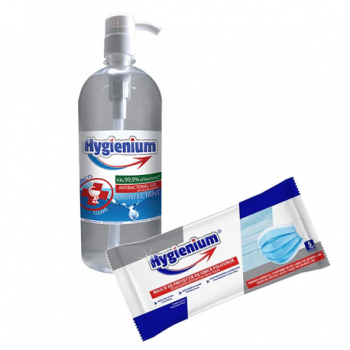 Dezinfectant gel 1L + 5 masti, Hygienium