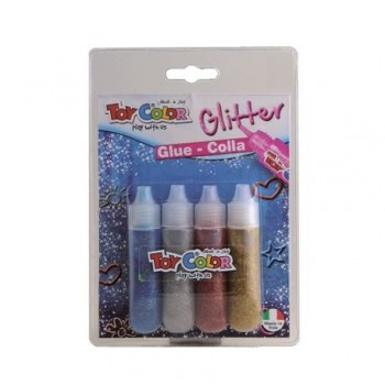 Lipici Toy Color Magic Glitter decograf, 12 ml, 4 culori