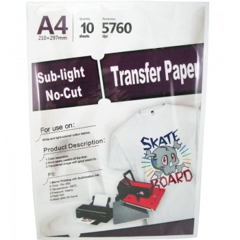 Hartie foto Yesion sublimare - LIGHT T-SHIRT - BUMBAC  A4, 150g/mp, 10 coli/pachet