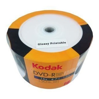 DVD-R Kodak full printabil lucios (Glossy), 4.7GB, 16x, pachet 50 discuri