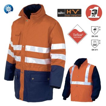 Jacheta Hi-Viz Valdiezza 3 in 1 Portocaliu — Rhino Safety VALDIEZZA PORTOCALIU